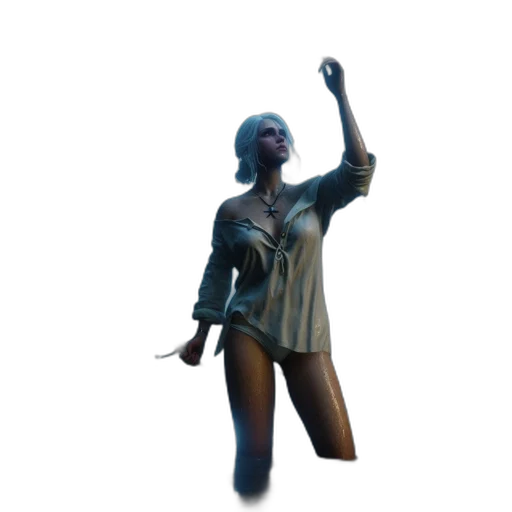 jacket, staff, weapon, creature transparent PNG cut-out