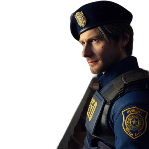 face, jacket, staff, hat transparent PNG cut-out
