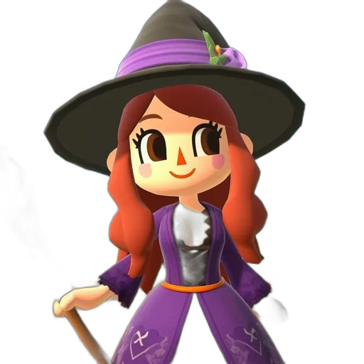 staff, hat, dress, weapon transparent PNG cut-out