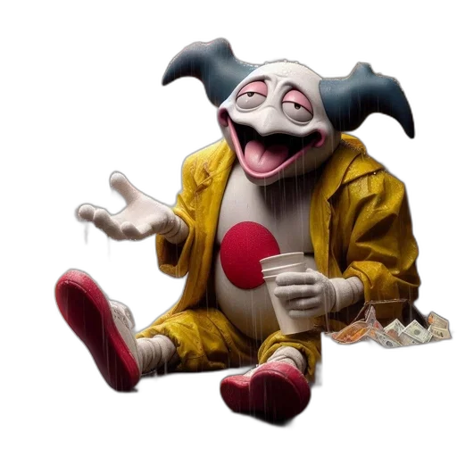 mask, creature, jacket, staff transparent PNG cut-out