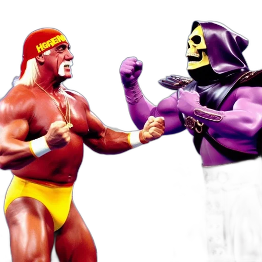 concept art, two, wrestlers, one transparent PNG cut-out