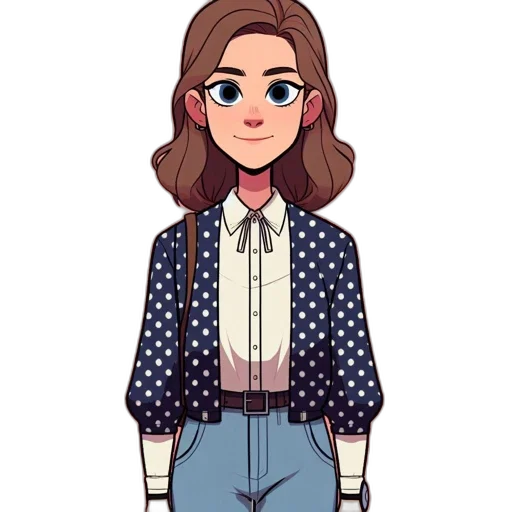 jacket, dress, staff, hair transparent PNG cut-out