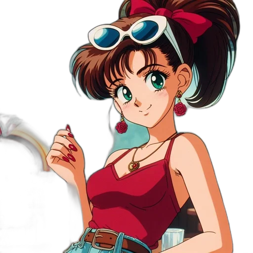 jewelry, vaporwave, anime, cartoon transparent PNG cut-out