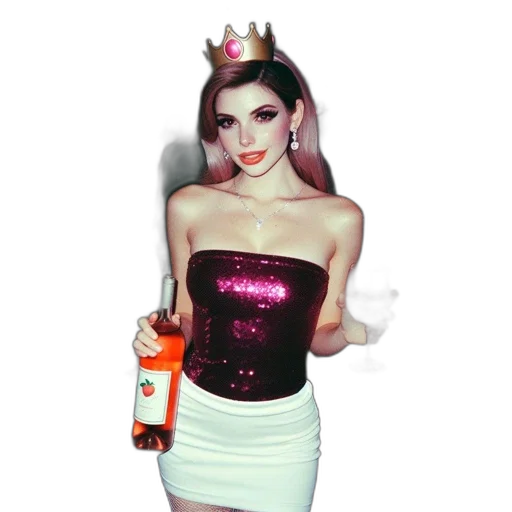 dress, crown, 3d render, concept art transparent PNG cut-out