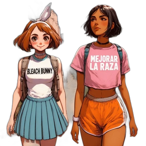 dress, concept art, vaporwave, comic book art transparent PNG cut-out
