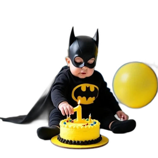 toddler, black, batman, costume transparent PNG cut-out