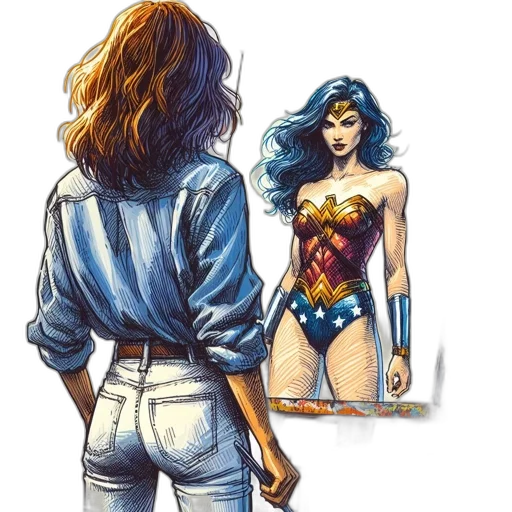 comic book art, concept art, watercolor, cartoon transparent PNG cut-out