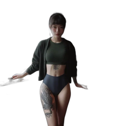 dress, jacket, cyberpunk, concept art transparent PNG cut-out