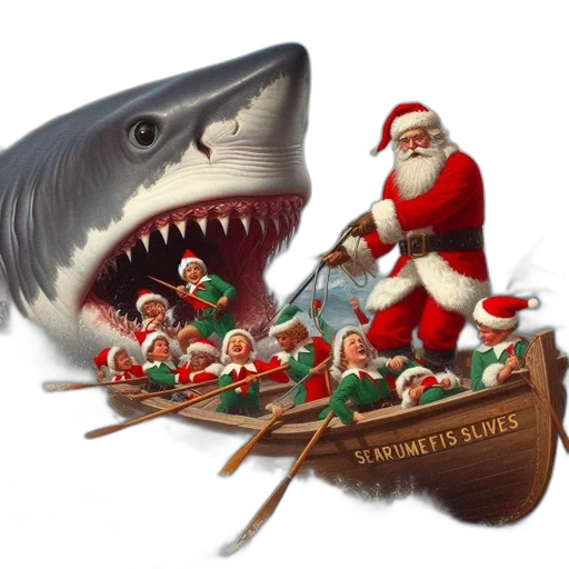 concept art, santa, claus, his transparent PNG cut-out