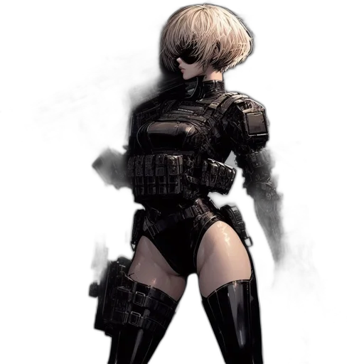 weapon, robot, jacket, cyberpunk transparent PNG cut-out