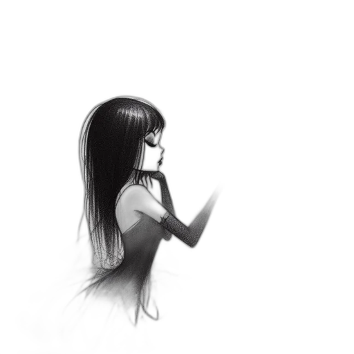 dress, face, hair, staff transparent PNG cut-out