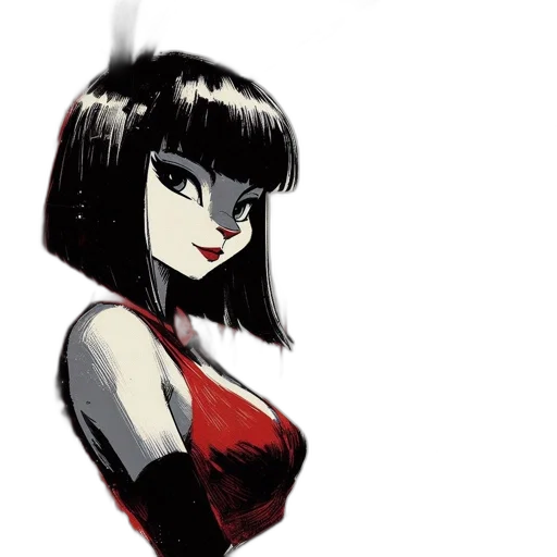 dress, robot, face, comic book art transparent PNG cut-out