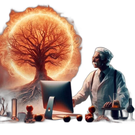 concept art, fantasy art, fire, forest transparent PNG cut-out