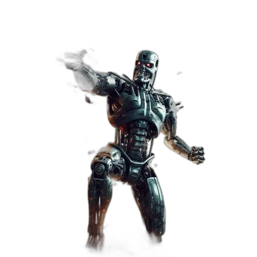 robot, weapon, concept art, 3d render transparent PNG cut-out