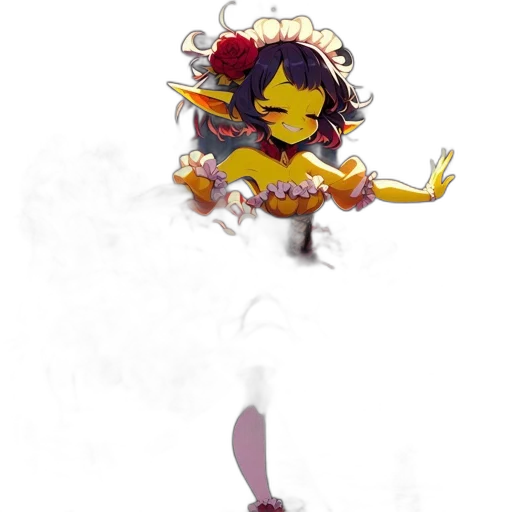 dress, staff, flower, crown transparent PNG cut-out
