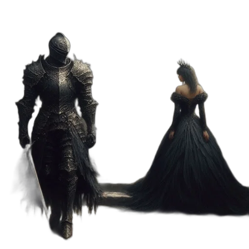 dress, dragon, sword, concept art transparent PNG cut-out