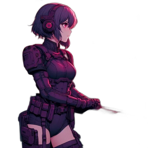 weapon, robot, staff, jacket transparent PNG cut-out