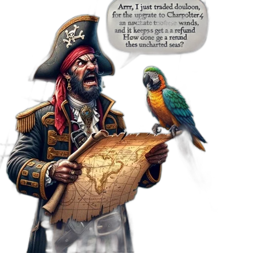 concept art, fantasy art, comic book art, pirate transparent PNG cut-out