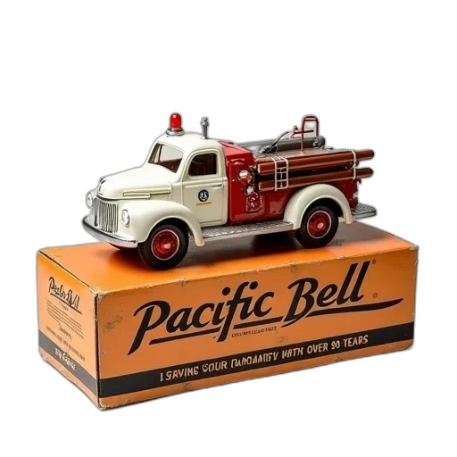 vintage, toy, fire, truck transparent PNG cut-out
