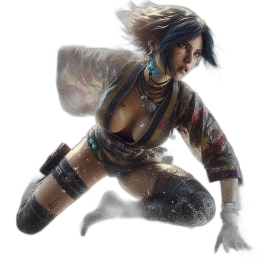 concept art, fantasy art, comic book art, cyberpunk transparent PNG cut-out