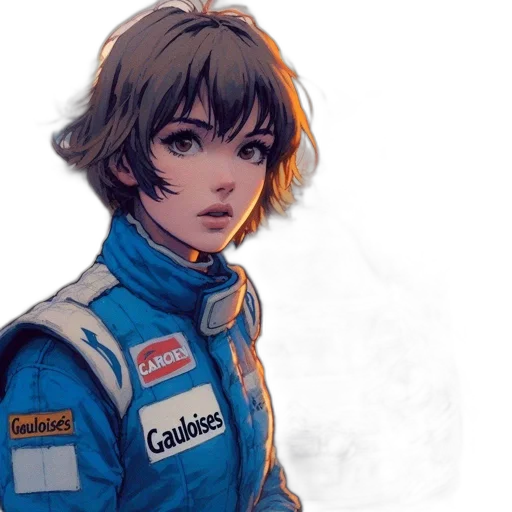 jacket, face, hair, robot transparent PNG cut-out