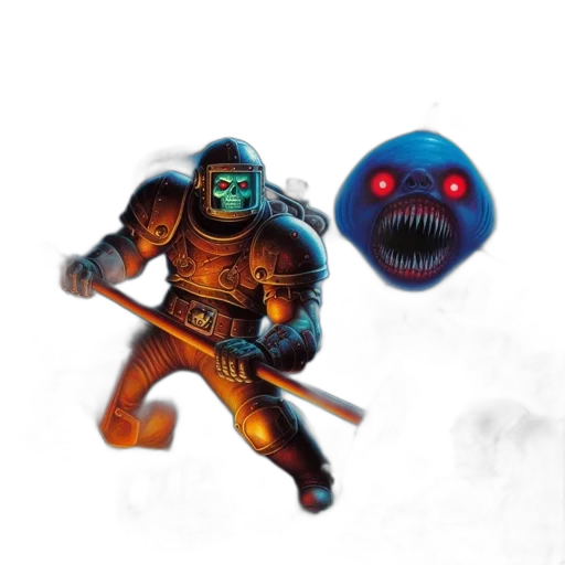 mask, robot, creature, staff transparent PNG cut-out