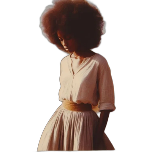 dress, hair, crown, staff transparent PNG cut-out