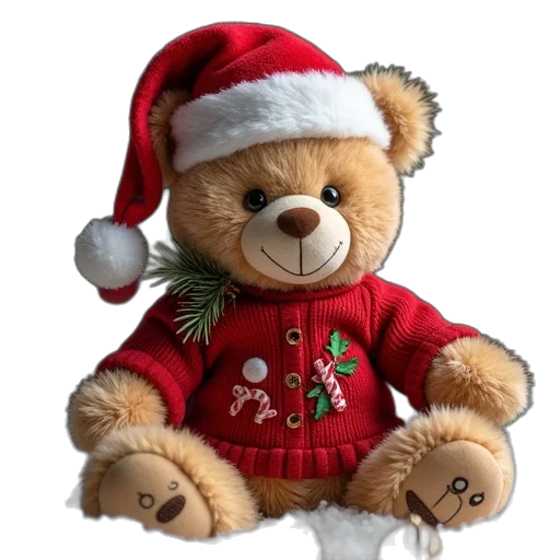 photorealistic, 3d render, christmas, teddy transparent PNG cut-out