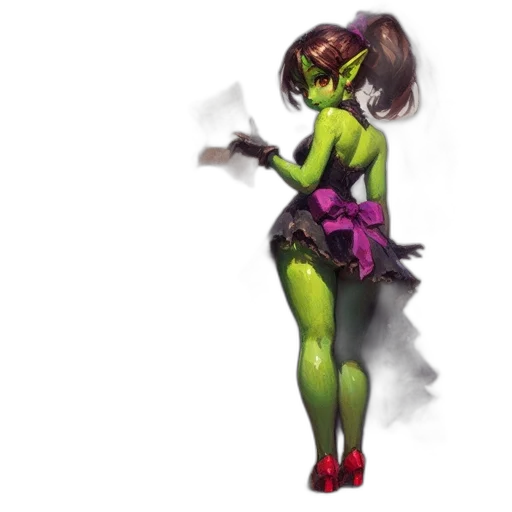 dress, staff, creature, concept art transparent PNG cut-out