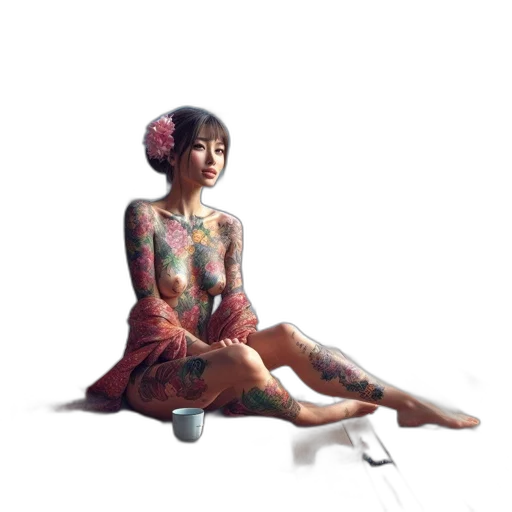 dress, jewelry, staff, photorealistic transparent PNG cut-out
