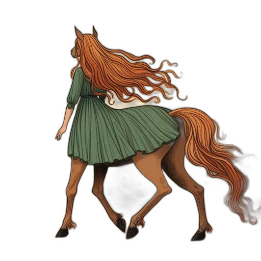 dress, hair, animal, creature transparent PNG cut-out