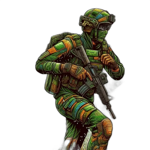 robot, weapon, jacket, staff transparent PNG cut-out