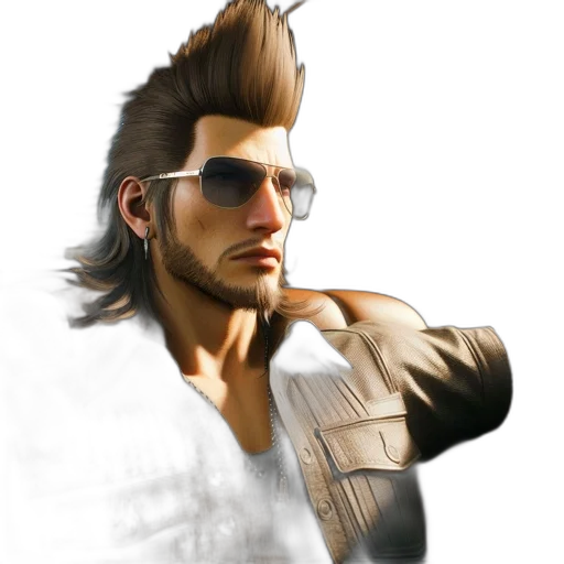 jacket, face, hair, weapon transparent PNG cut-out