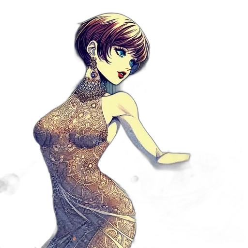 dress, jewelry, concept art, fantasy art transparent PNG cut-out