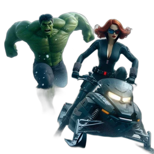concept art, comic book art, 3d render, snowy transparent PNG cut-out