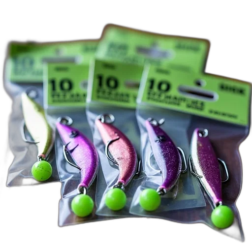 collection, fishing, lures, displayed transparent PNG cut-out
