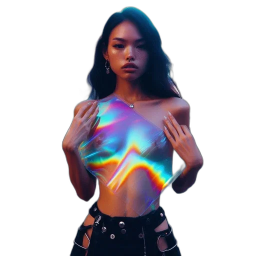 dress, jacket, jewelry, cyberpunk transparent PNG cut-out