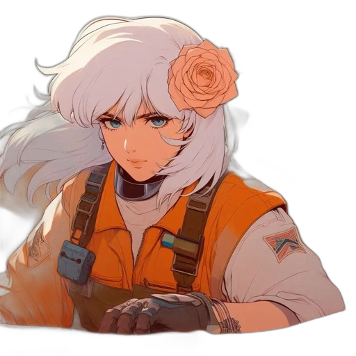 flower, staff, weapon, face transparent PNG cut-out