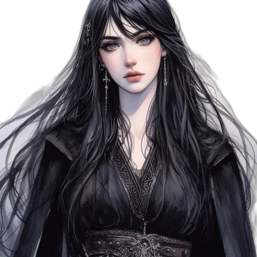 dress, face, fantasy art, concept art transparent PNG cut-out
