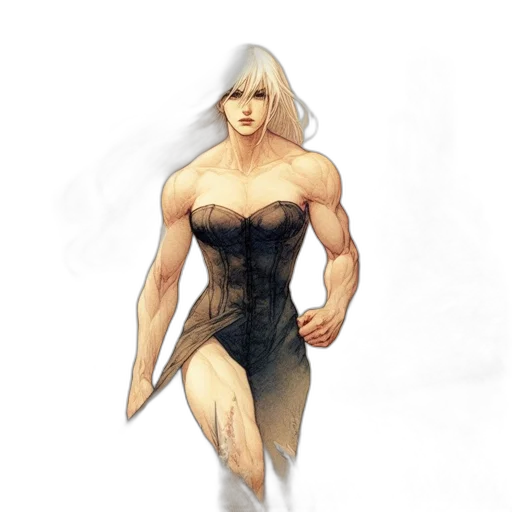 dress, fantasy art, concept art, comic book art transparent PNG cut-out