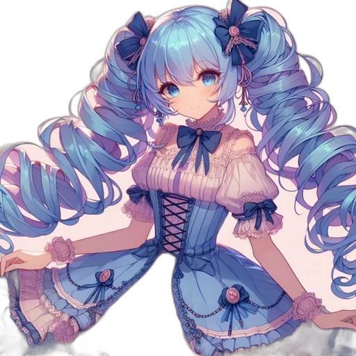 dress, staff, robot, hair transparent PNG cut-out