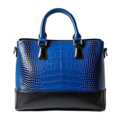 blue, croc, print, shoulder transparent PNG cut-out