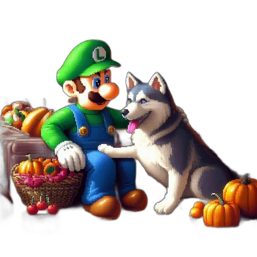 animal, food, pixel art, concept art transparent PNG cut-out