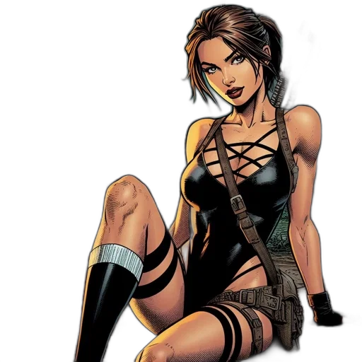 comic book art, concept art, cyberpunk, cartoon transparent PNG cut-out