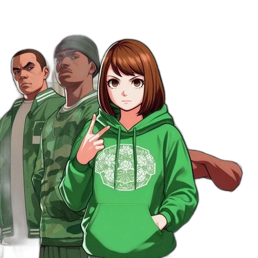 jacket, staff, anime, concept art transparent PNG cut-out