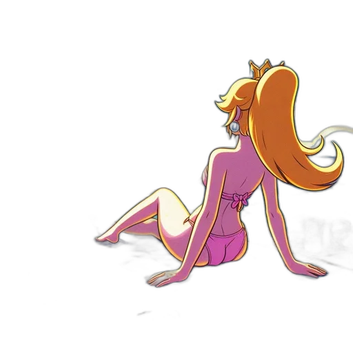 dress, creature, hair, staff transparent PNG cut-out