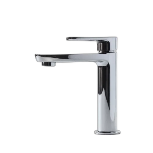 sleek, modern, chrome, faucet transparent PNG cut-out