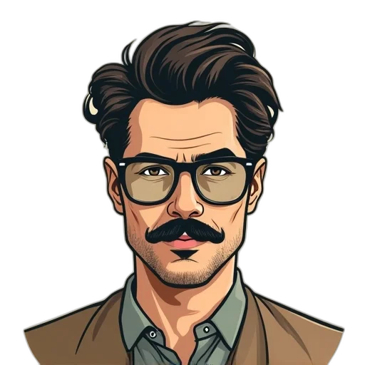 face, staff, cartoon, comic book art transparent PNG cut-out