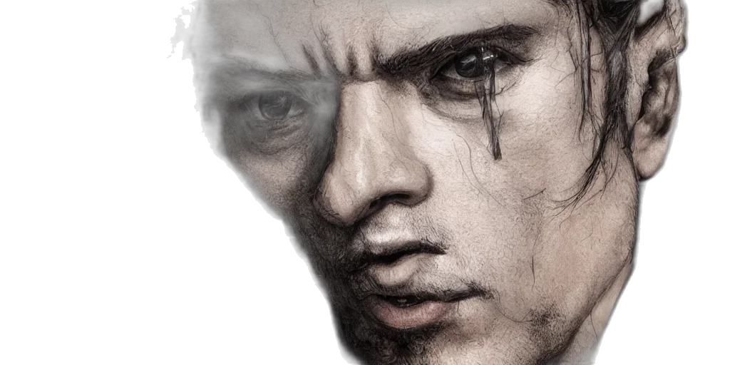 face, weapon, photorealistic, concept art transparent PNG cut-out