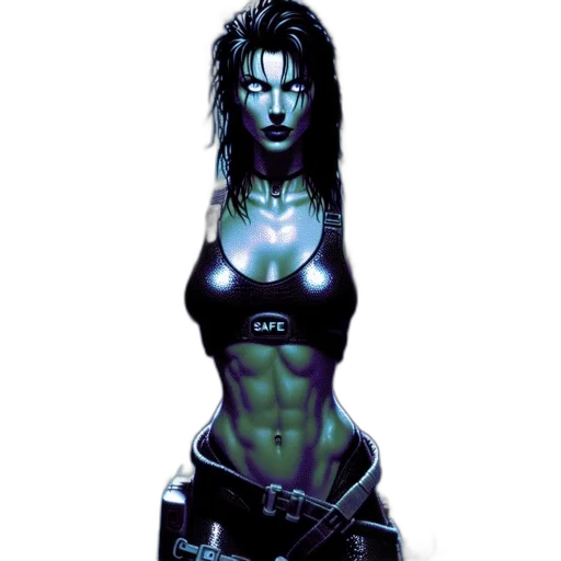 comic book art, cyberpunk, concept art, pixel art transparent PNG cut-out